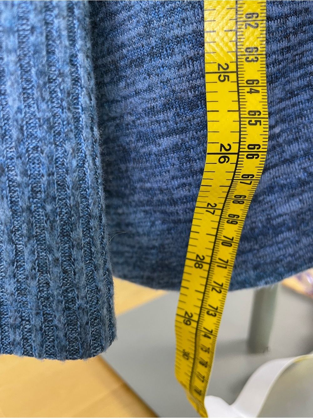 Alfred Dunner Blue Open-Front Rib-Trim Cardigan - Picture 7 of 8
